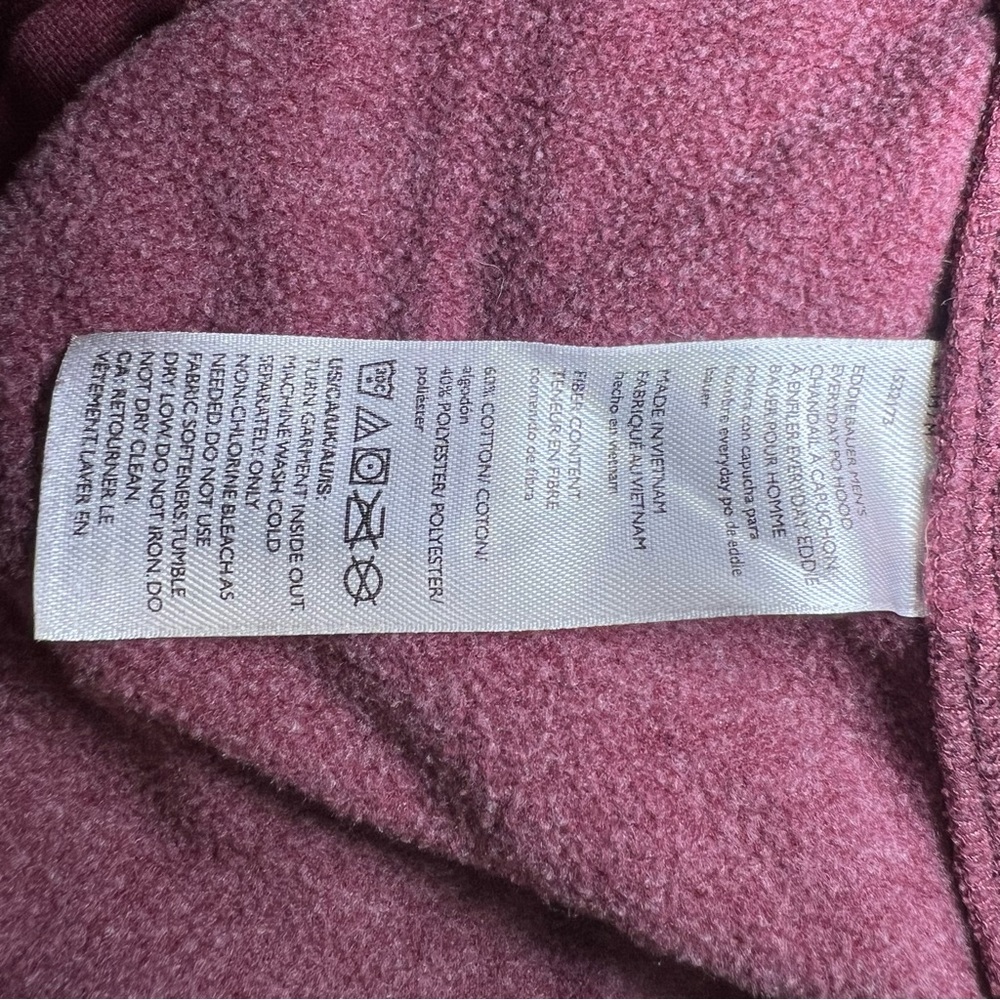 Eddie Bauer Men’s dusky red hoodie sweatshirt with large front pocket. Size Med - Picture 4 of 9